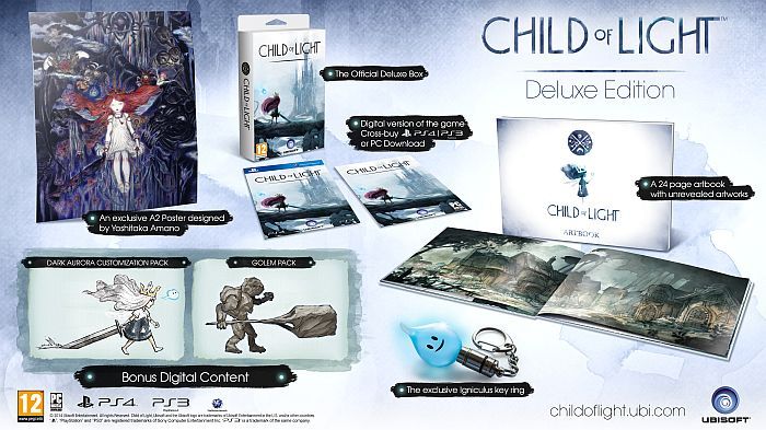 Edición coleccionista de Child of Light para PS4 lanzada en Europa.